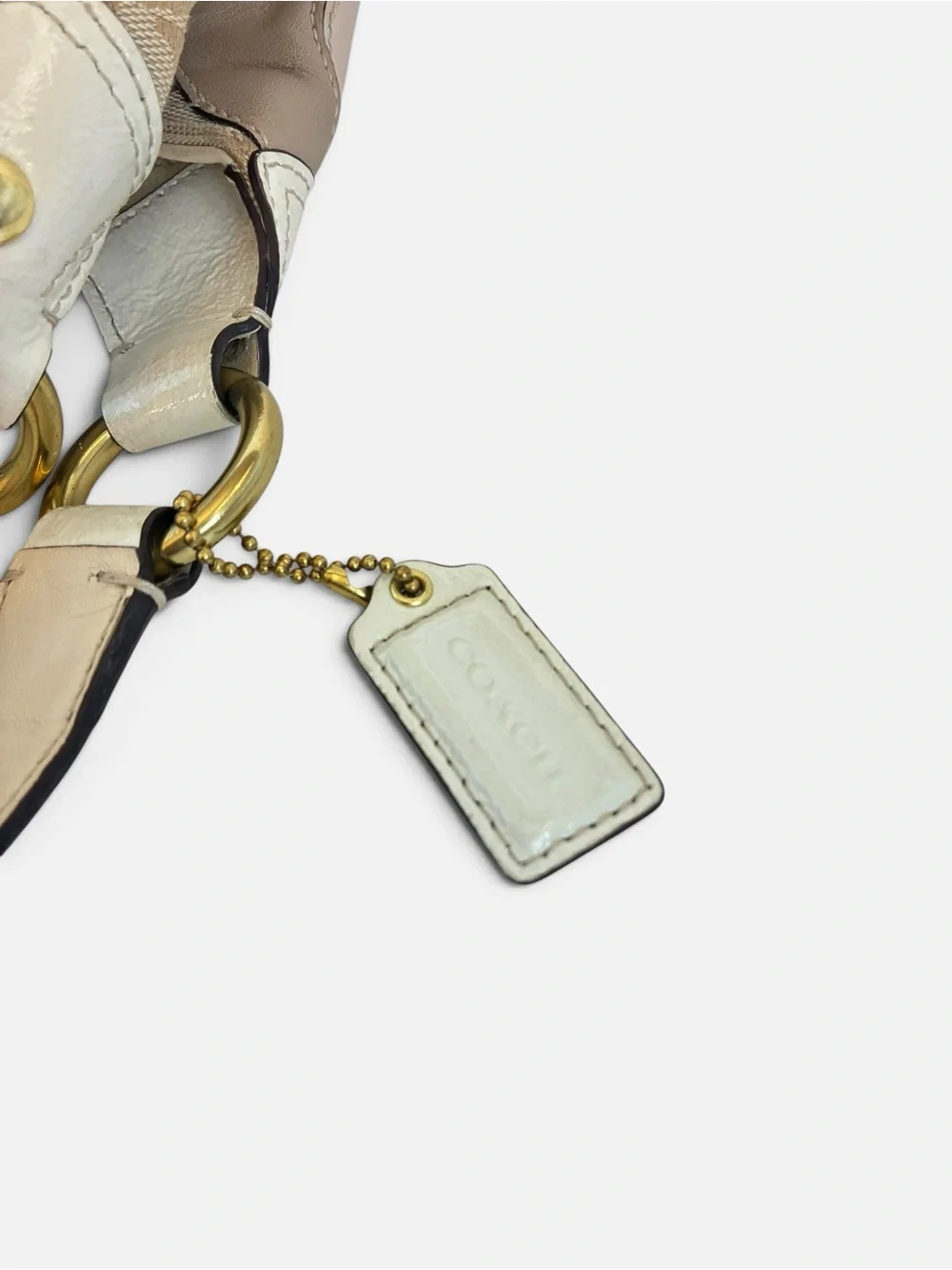Coach Neutral Multi Circle Patch Hobo with Gold Hardware